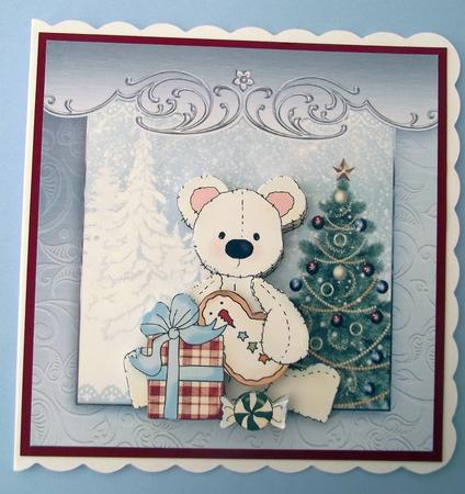 Polar Bears Gift Card with Decoupage by Lynda Harman