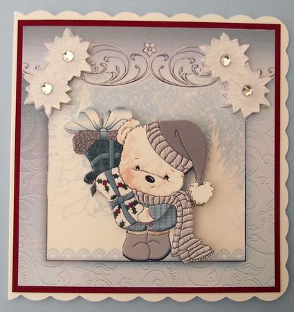 Gift Ted Card with Decoupage by Lynda Harman