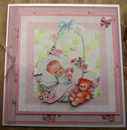 New Baby Girl Patchwork Topper & Decoupage by Lynda Harman