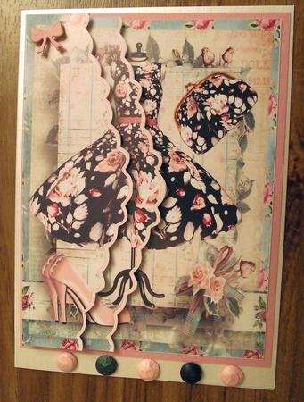 Black Floral Dress Ensemble - Wavy Edged Side Stacker by Lynda Harman
