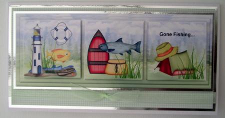 Large Dl Male Card Gone Fishing by Lynda Harman