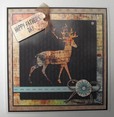Altered Art Deer Card Topper by Lynda Harman