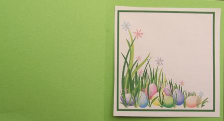 Flowered Corner Easter Eggs Insert 8x8 by Lynda Harman
