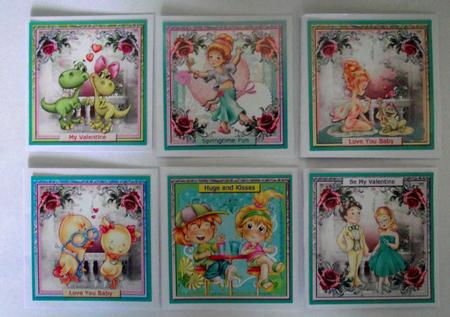 Collection of 6 Mini Toppers - Romance by Lynda Harman