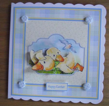 Two Little Ducks 7.5 Card and Decoupage by Lynda Harman