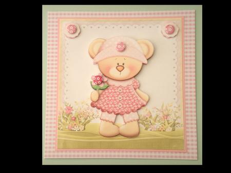 Adorable Teddy with Flower 8x8 by Lynda Harman