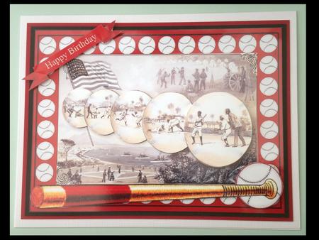 Base Ball Vintage Pyramid Topper by Lynda Harman