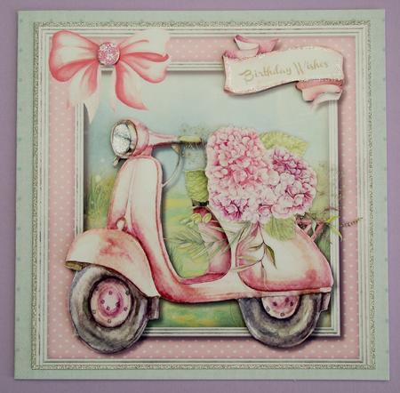 Lovely Pink Flower Power Scooter  by Lynda Harman