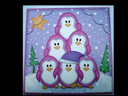 8 x 8 Penguin Tree Felties Scalloped Corner Topper by Lynda Harman