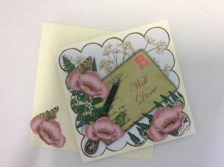 Pink Poppy Well Done Ink Saver 8in Decoupage Topper by Lynda Knox