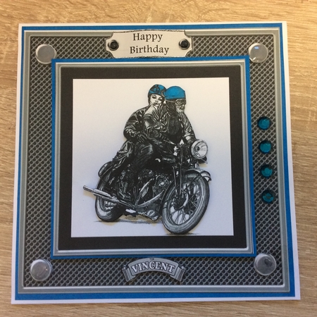Vincent Motorcycle & Riders by Lynda Knox