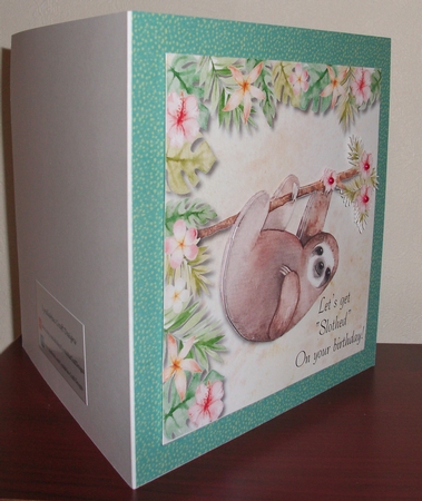Funny Unisex Sloth birthday for 6 x 6 mini kit by Lynda McCracken