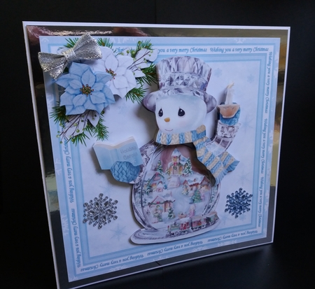 8x8 snowman Christmas village mini kit by Lynda Tully