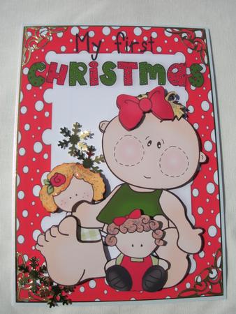 Baby Girls 1st Christmas in Snow Frame by Lynda Tully