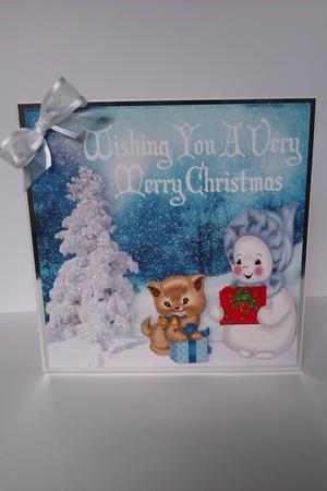 I've Got a Christmas Present to Cute Kitty and Snowman by Lynda Tully