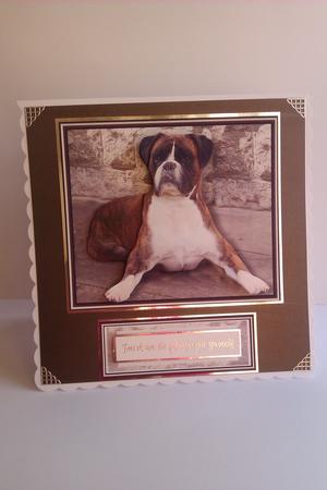 Boxer Dog Scene 3D Decoupage by Lynda Tully