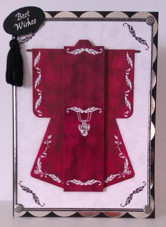 A4 Little Gem Kimono Card in Red by Lynda Tully