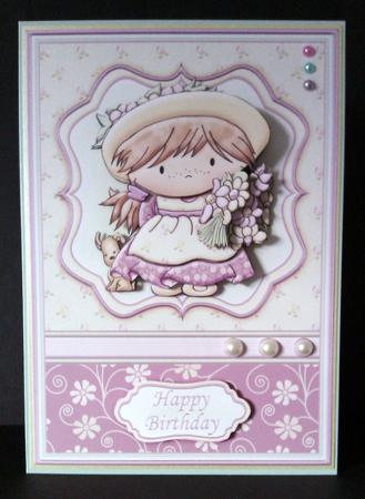Little Lou & Flowers Decoupage Insert Available by Lynda Tully