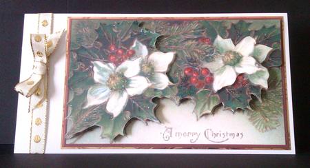 A Vintage Merry Christmas 3D Flower by Lynda Tully