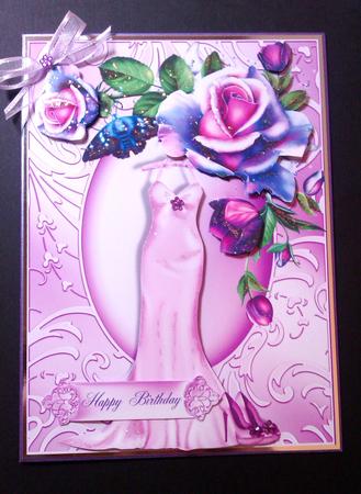 Beautiful Rose,dress and Shoes Card Topper by Lynda Tully
