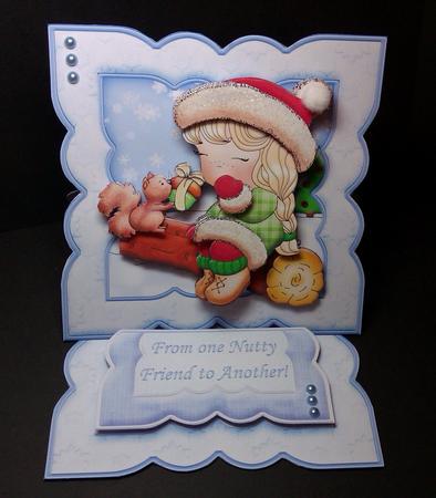 Izzys Christmas Nut Surprise Easel Card Kit by Lynda Tully