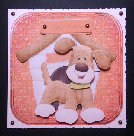Happy Woof Dog Topper and Decoupage by Lynda Tully