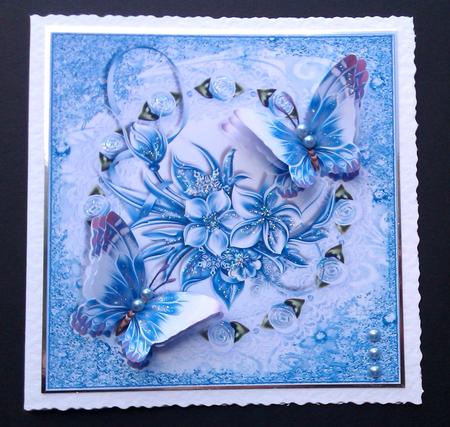 Winter Butterfly's Card Topper by Lynda Tully