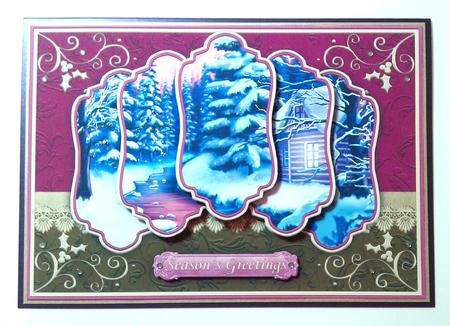 Winter Woodlands Christmas 5 Panel Quick Card by Lynda Tully