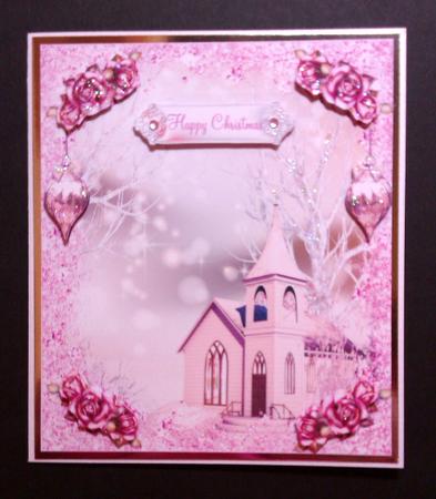 Christmas Midnight Mass Church Scene Topper by Lynda Tully