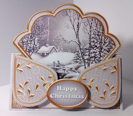 Winter Walk Silver Happy Christmas Scallop Trio Kit by Lynda Tully