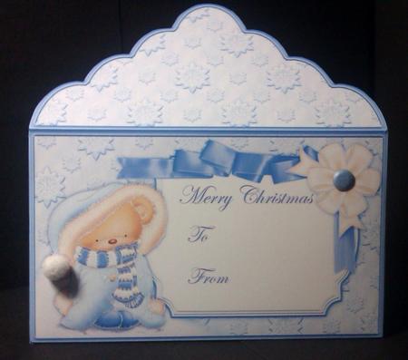 Snuggle Bear Blue Christmas Money Wallet for Cup341118_68 by Lynda Tully