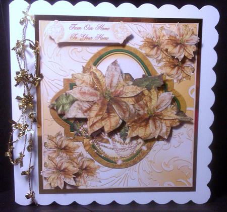 Golden Poinsettia Card Topper by Lynda Tully