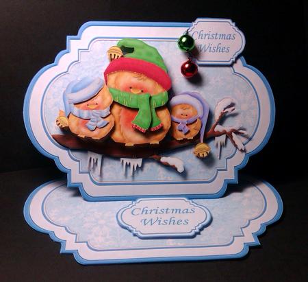 Jingle Robins Christmas Easel Card Kit by Lynda Tully