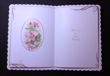 Vintage Roses Birthday Insert by Lynda Tully