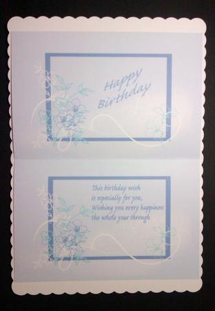 Blue Flower Insert - Birthday by Lynda Tully