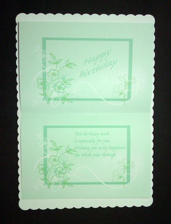 Green Floral Birthday Insert by Lynda Tully