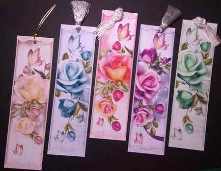 Roses & Butterflly Bookmarks by Lynda Tully