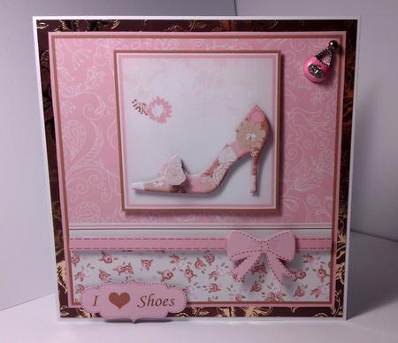 Shabby Chic Shoe Quick Card by Lynda Tully