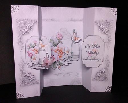 Silver Wedding or Anniversary Double No Holes Fold by Lynda Tully