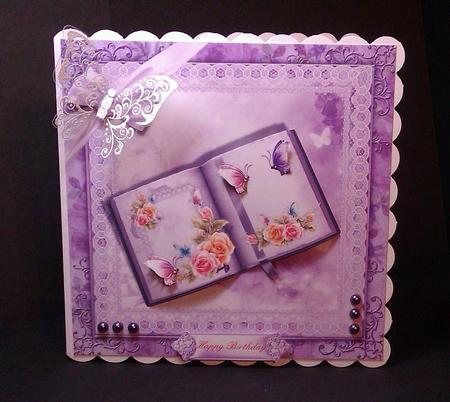Vintage Style Book of Roses in Lilac 8x8 by Lynda Tully