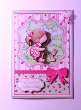 Dandelion Snow Card Front & Decoupage by Lynda Tully