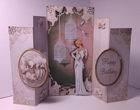 Art Deco Lady in White Double No Holes Fold Mini Kit by Lynda Tully
