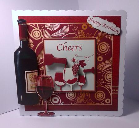 Cheers Contemporary Wine Topper & Decoupage by Lynda Tully