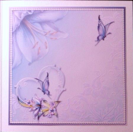 Blank Lilies & Butterfly Insert by Lynda Tully