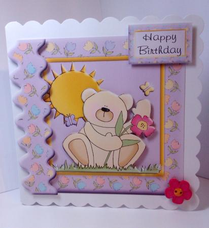 Sunshine Teddy Birthday Get Well Thanks Various Topper by Lynda Tully