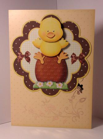 Cute Easter Chick Scalloped Card Topper by Lynda Tully