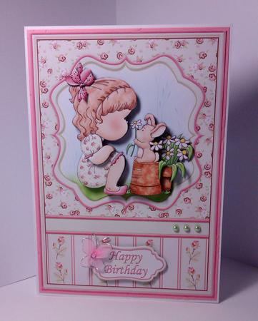 Hello Bunny Cute Card Topper & Decoupage by Lynda Tully