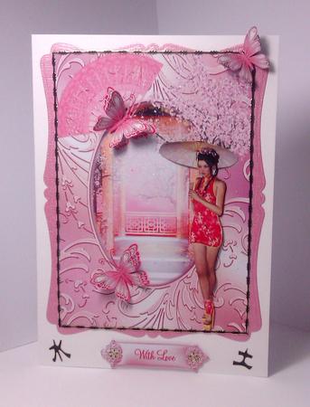Lovely Oriental Lady in a Shimmering Frame by Lynda Tully