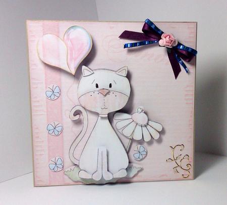 Kitschy Kat 4, 6x6 in Step by Step Card by Lynda Tully