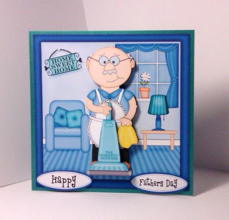 Bert Loves Housework Quick Card N 3D Decoupage by Lynda Tully